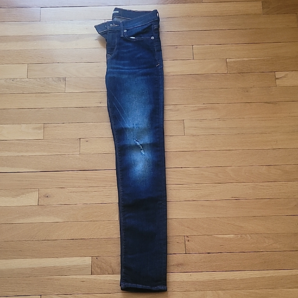 Express Dark Wash Mid Rise Denim Skinny Jeans